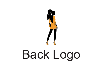 woman in yellow apparel logo