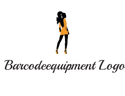 woman in yellow apparel logo
