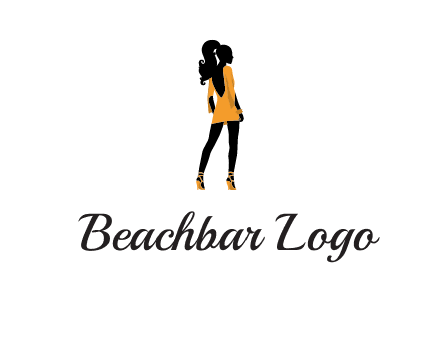 woman in yellow apparel logo