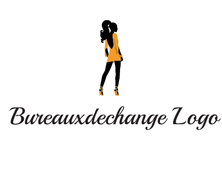 woman in yellow apparel logo