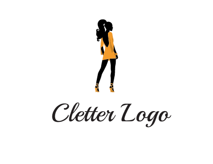 woman in yellow apparel logo