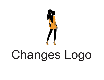 woman in yellow apparel logo