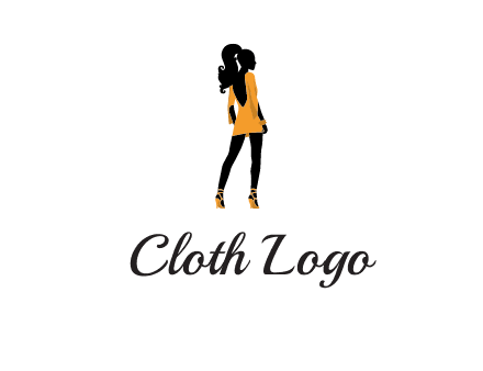 woman in yellow apparel logo