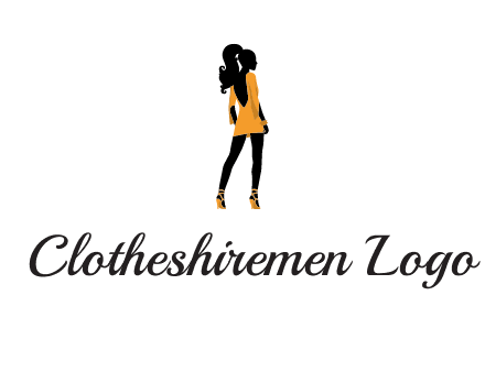 woman in yellow apparel logo