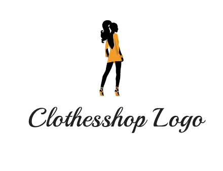 woman in yellow apparel logo