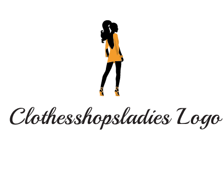 woman in yellow apparel logo