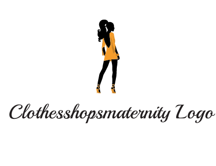 woman in yellow apparel logo