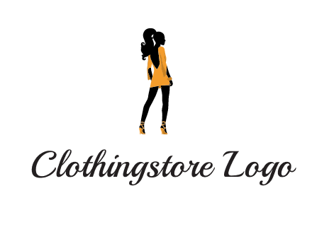 woman in yellow apparel logo