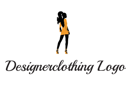 woman in yellow apparel logo