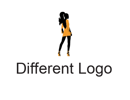 woman in yellow apparel logo