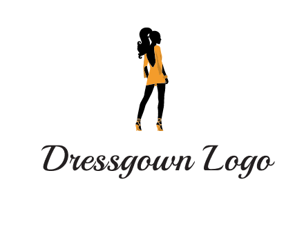 woman in yellow apparel logo