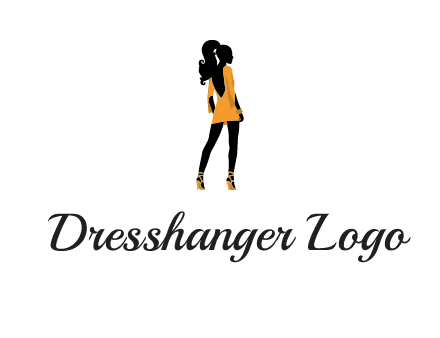 woman in yellow apparel logo