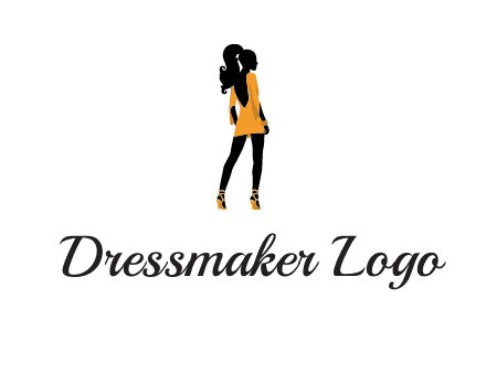 woman in yellow apparel logo