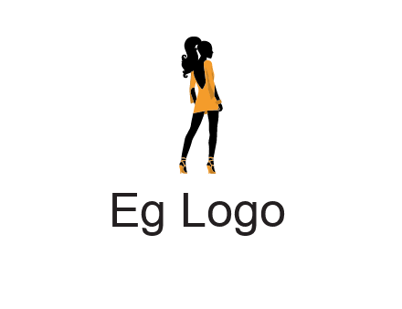 woman in yellow apparel logo