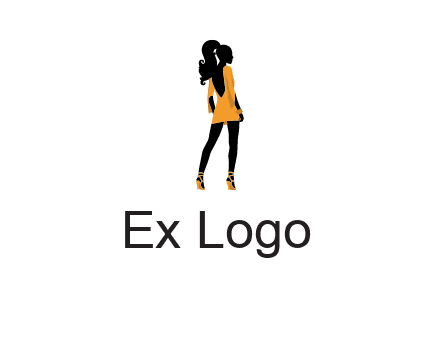 woman in yellow apparel logo