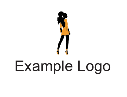 woman in yellow apparel logo