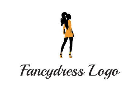 woman in yellow apparel logo