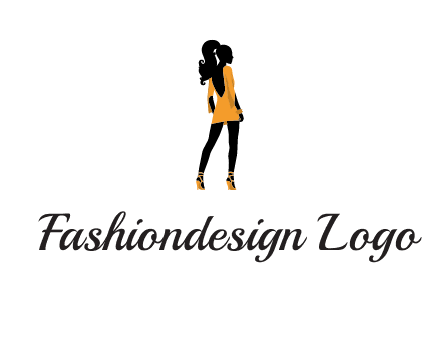 woman in yellow apparel logo
