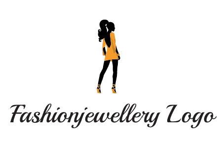 woman in yellow apparel logo