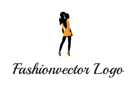 woman in yellow apparel logo