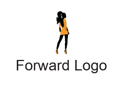 woman in yellow apparel logo