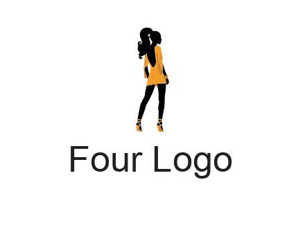woman in yellow apparel logo