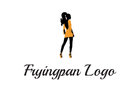 woman in yellow apparel logo