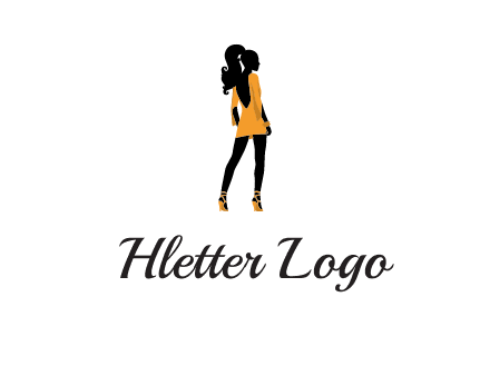 woman in yellow apparel logo
