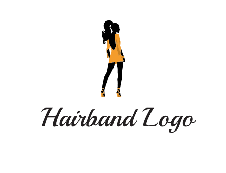 woman in yellow apparel logo