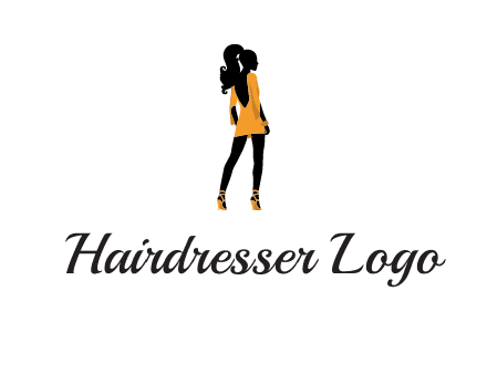 woman in yellow apparel logo