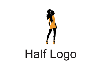 woman in yellow apparel logo