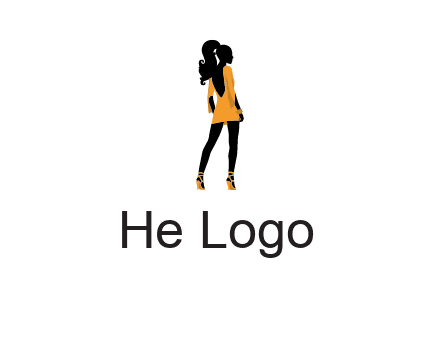 woman in yellow apparel logo