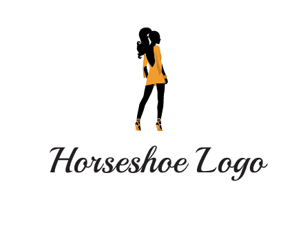 woman in yellow apparel logo