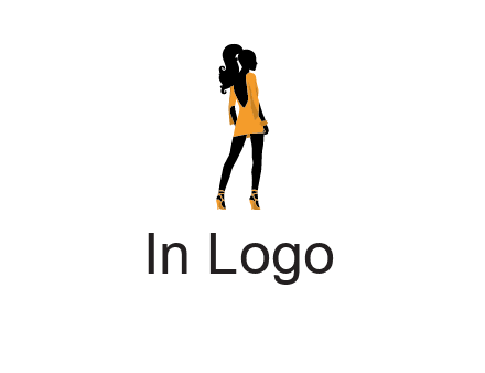 woman in yellow apparel logo