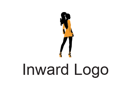 woman in yellow apparel logo