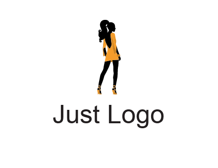 woman in yellow apparel logo