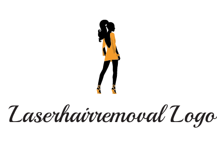 woman in yellow apparel logo