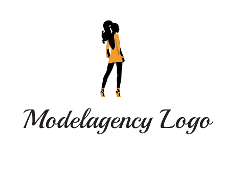 woman in yellow apparel logo