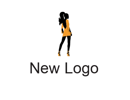 woman in yellow apparel logo