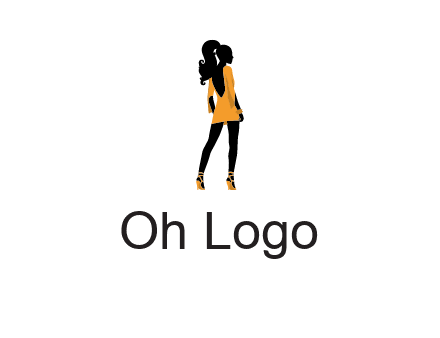 woman in yellow apparel logo