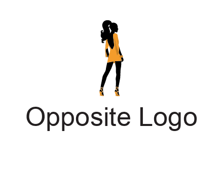 woman in yellow apparel logo