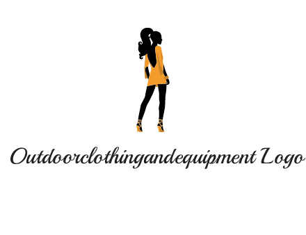 woman in yellow apparel logo