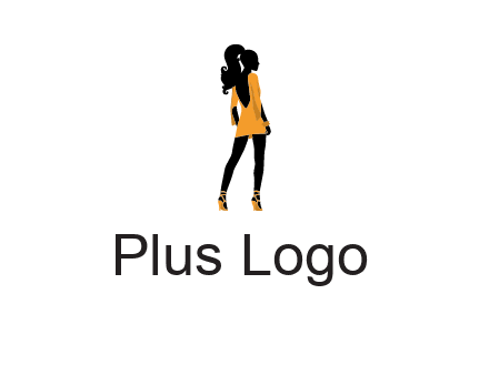 woman in yellow apparel logo