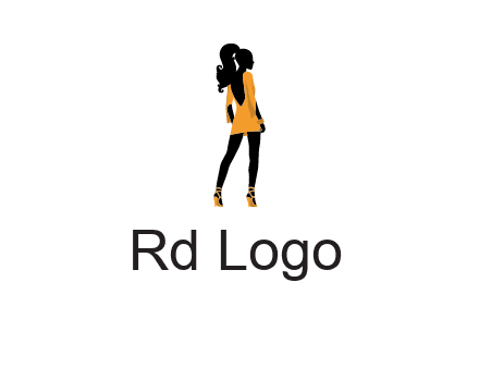 woman in yellow apparel logo