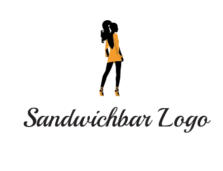 woman in yellow apparel logo