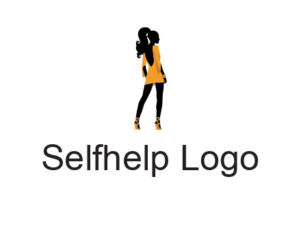 woman in yellow apparel logo