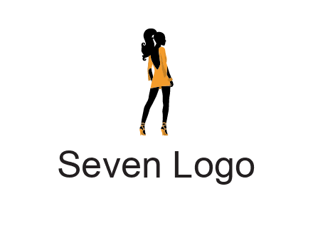 woman in yellow apparel logo