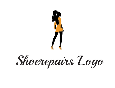 woman in yellow apparel logo