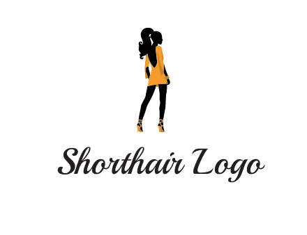 woman in yellow apparel logo