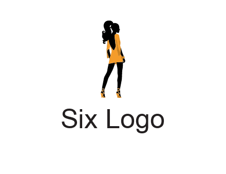 woman in yellow apparel logo